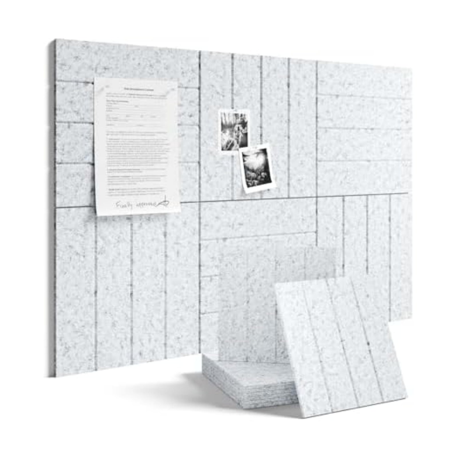 Fluxynara 36" x 24" Large Felt Bulletin Board, Light Gray
