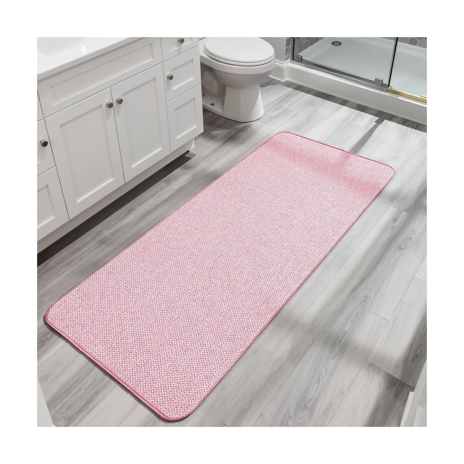 Bosap Bath Mat,Ultra Thin Bathroom Runner Rugs,Large Bath Mats for Bathroom,Quick Dry,Non-Slip,Machine Washable,Low