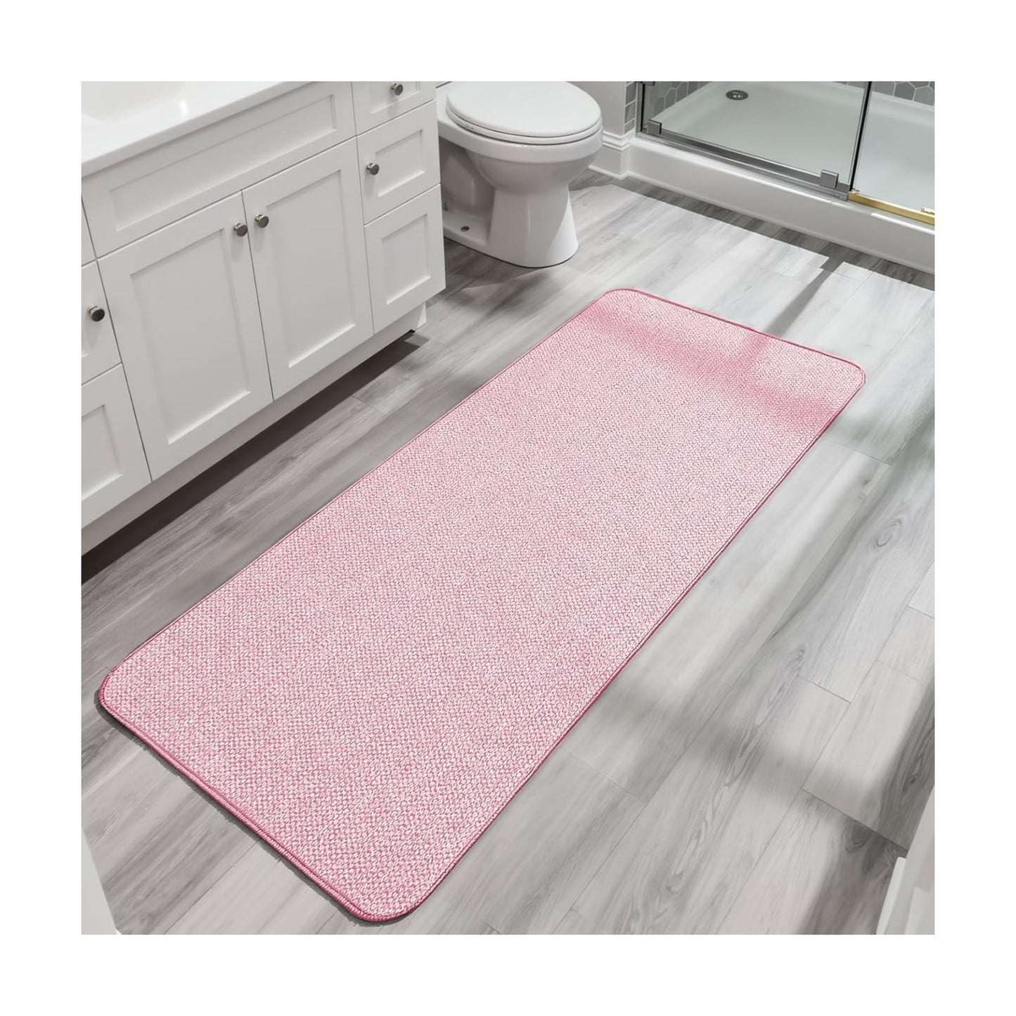 Bosap Bath Mat,Ultra Thin Bathroom Runner Rugs,Large Bath Mats for Bathroom,Quick Dry,Non-Slip,Machine Washable,Low