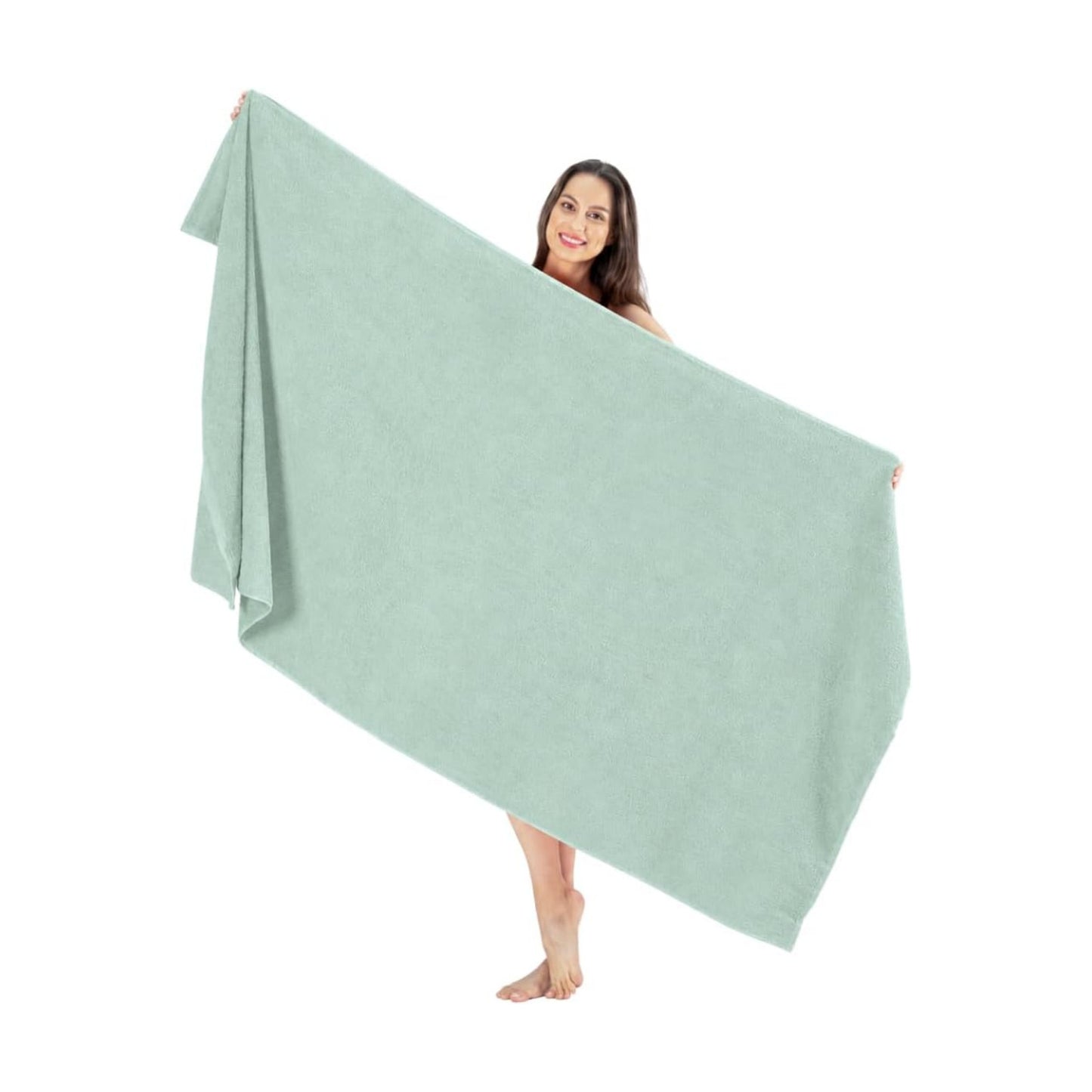 SALBAKOS 100% Turkish Cotton Bath Sheet 40x80 inch (1-Piece Seafoam Green) | Extra Large Jumbo Oversized Bathroom and