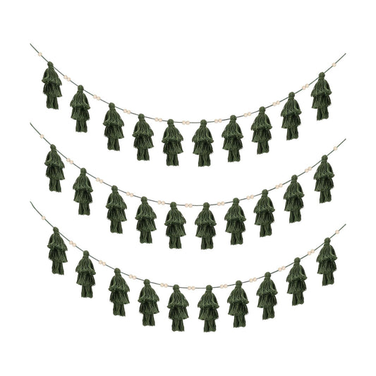 Boho Tassel Garland Christmas Tree Banner Decor Wall Hangings Home Decoration / Set of 3