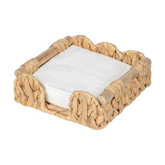 Rattan Wicker Luncheon Napkin Holder ’’ / Natural / 7.5 x 7.5 / Flat
