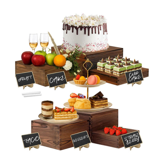 Wood Risers Display Stands / Set of 6
