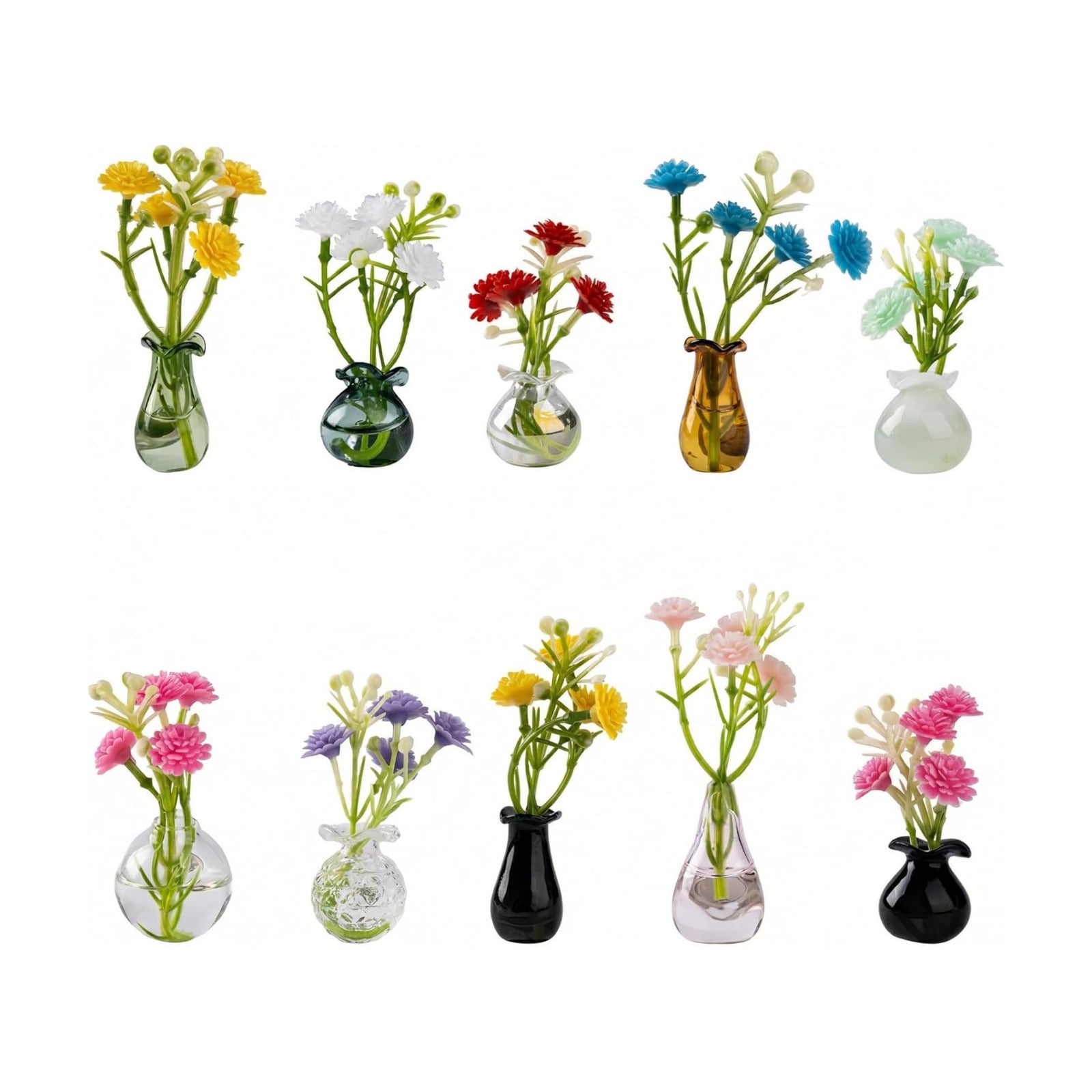 Magnetic Mini Vases Set / Glass / Set of 10