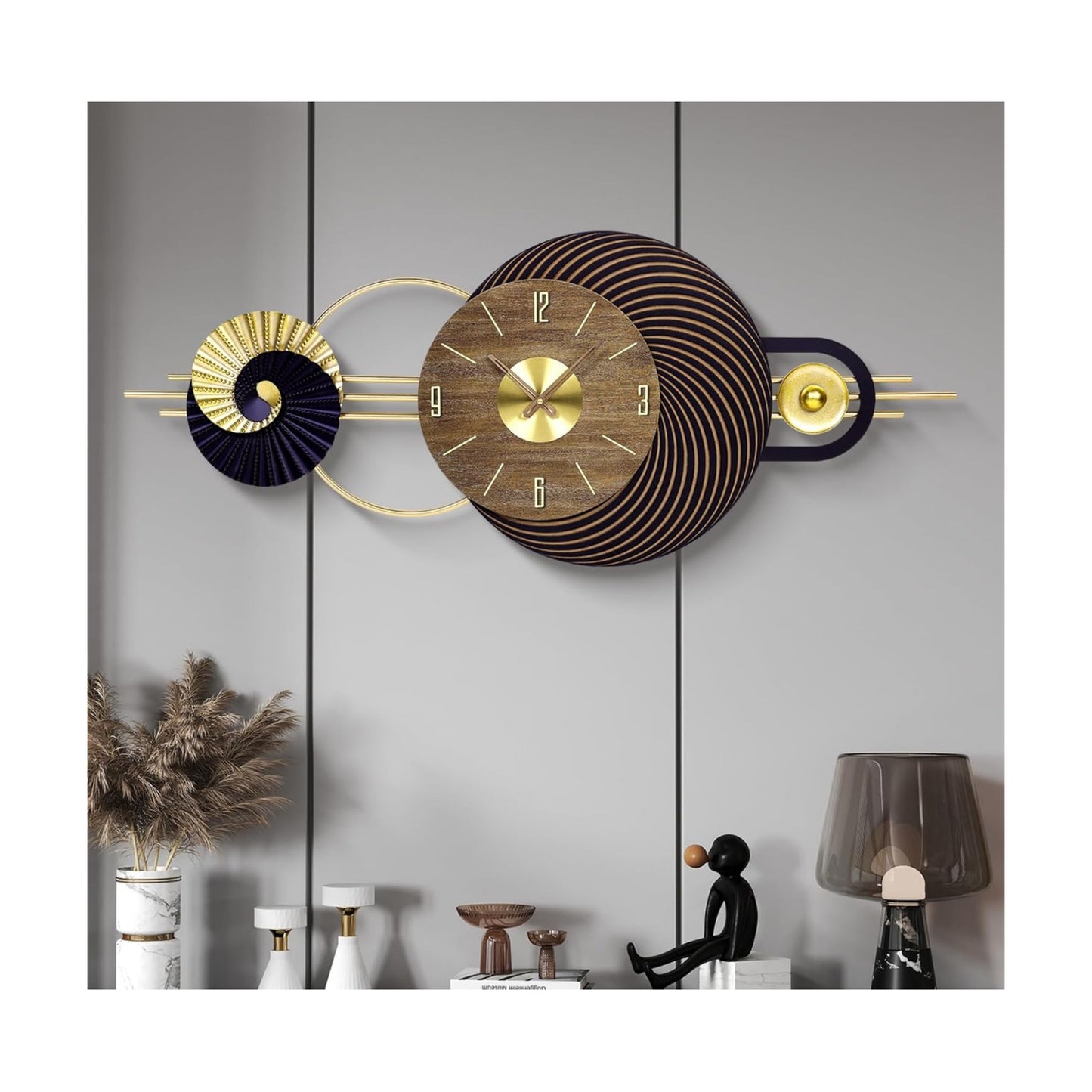 39x16 Inch Oversized Wall Clock Battery Operated, Modern Statement Decor | Quiet Movement, Easy to Read Display, Ideal