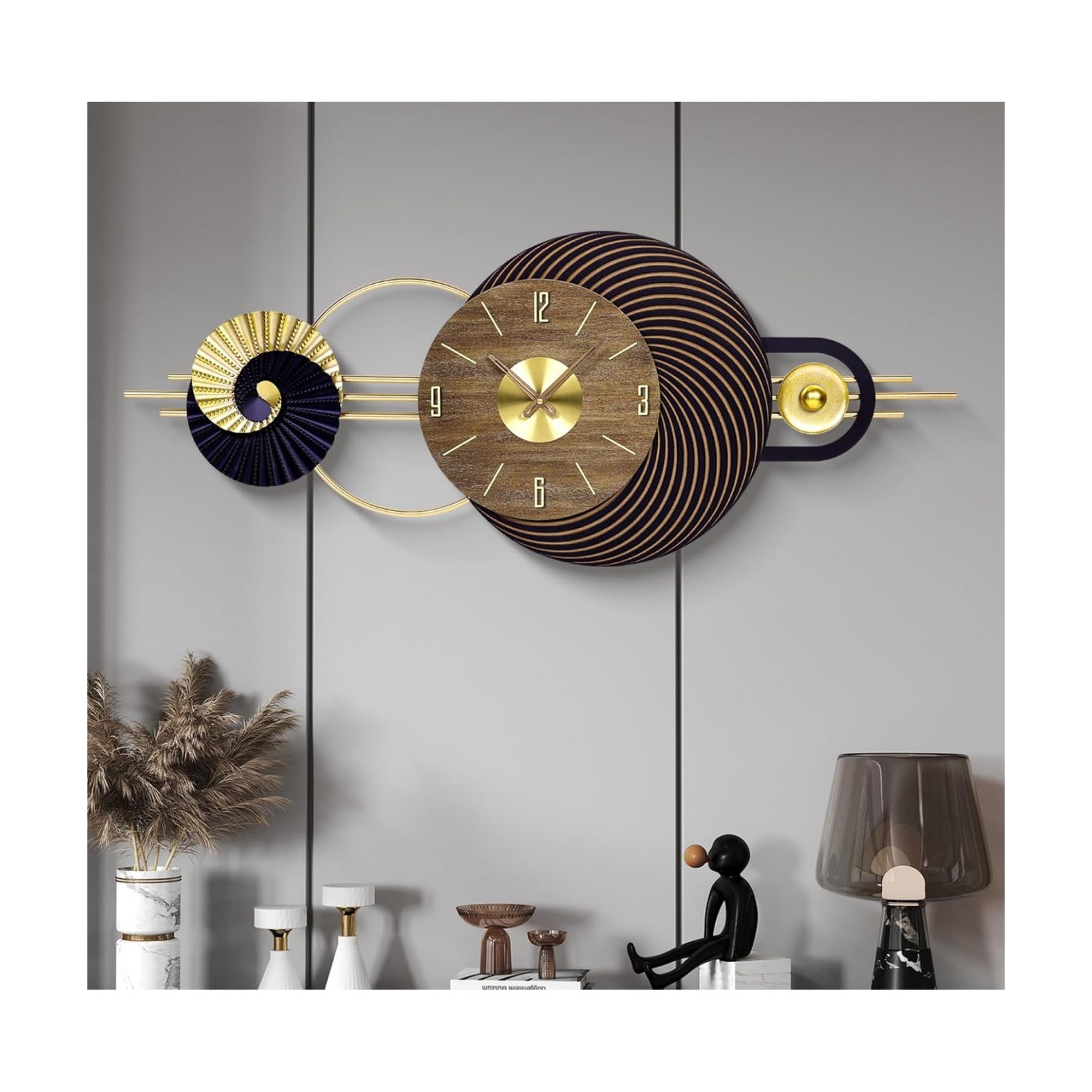 39x16 Inch Oversized Wall Clock Battery Operated, Modern Statement Decor | Quiet Movement, Easy to Read Display, Ideal