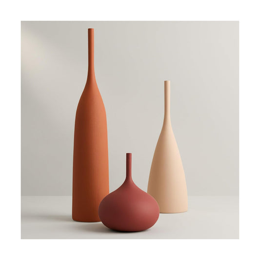 Ceramic Vases / Modern Boho Vases for Centerpiece Decor / Multicolor-1 / Set of 3