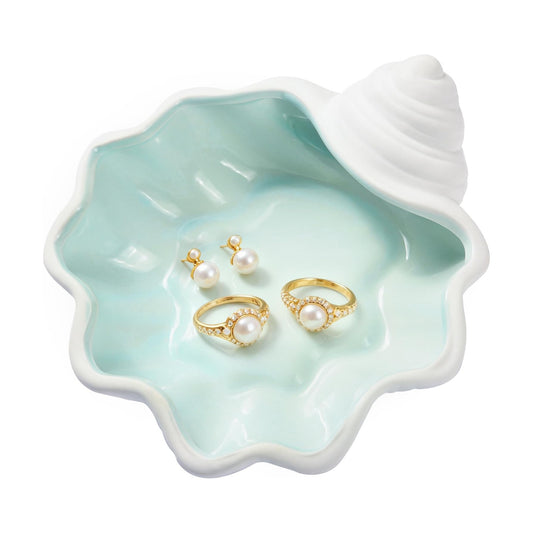 Ceramic Jewelry Tray / 6.69 x 6.3 x 2.68 / Shell