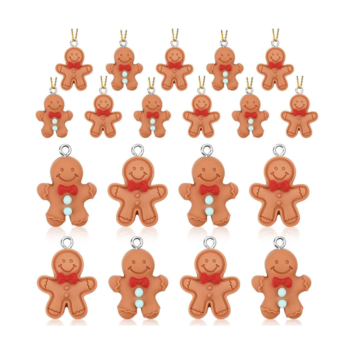 48Pcs Mini Gingerbread Men Ornaments Christmas Tree Decorations