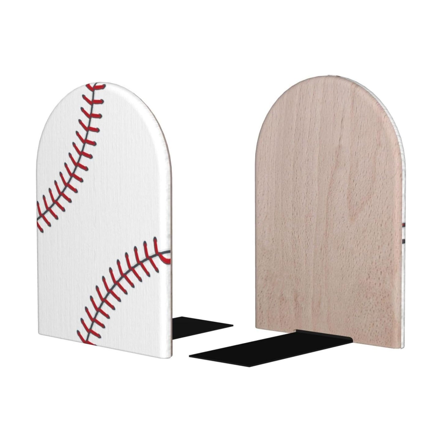 Baseball Wood Bookends Stands Decorative Non-Slip Book Organizers / Sbl-001