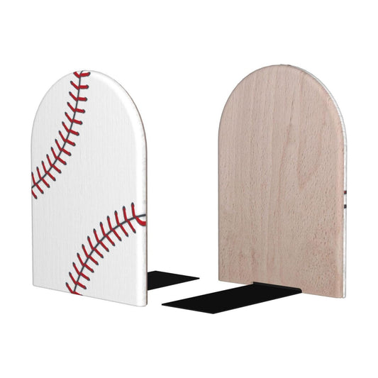 Baseball Wood Bookends Stands Decorative Non-Slip Book Organizers / Sbl-001