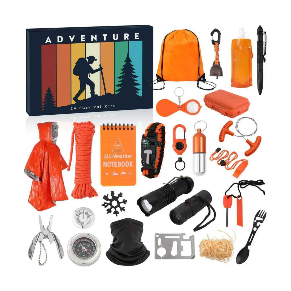 Survival Kit Advent Calendar 2026 for Men - 24 Days Christmas Countdown Calendar Emergency Survival Gears - Adventure