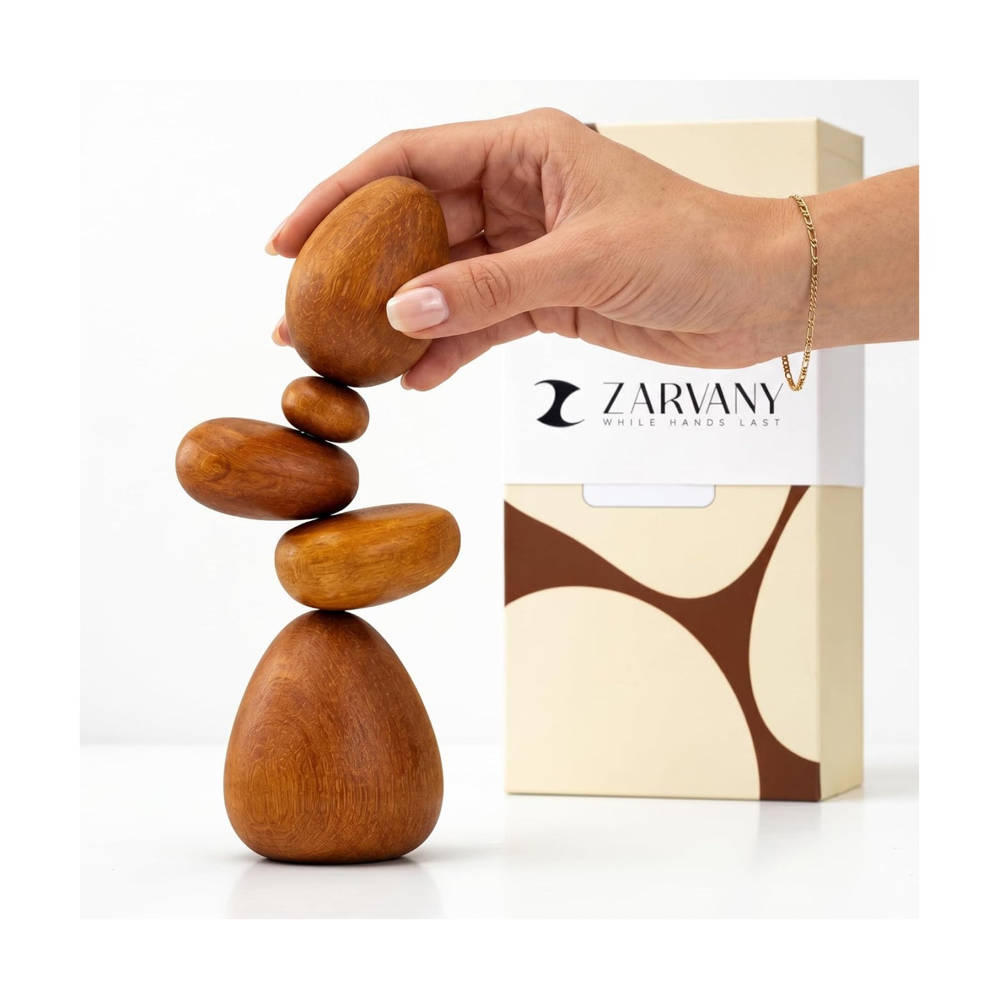 Magnetic Wooden Cairn Sculpture for Minimalist Home Decor