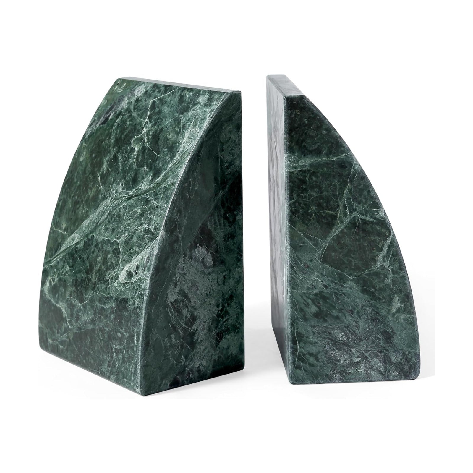 Marble Bookends / Non-Slip Heavy Duty Book Stopper / Sail-green
