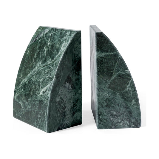 Marble Bookends / Non-Slip Heavy Duty Book Stopper / Sail-green