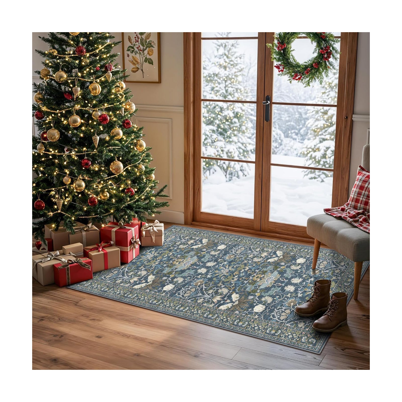 Washable 2x4 Entryway Area Rugs: Anti-Slip Thin Kitchen Carpet Indoor Light-Weight Doormat Ultra Soft Low Pile Nursery