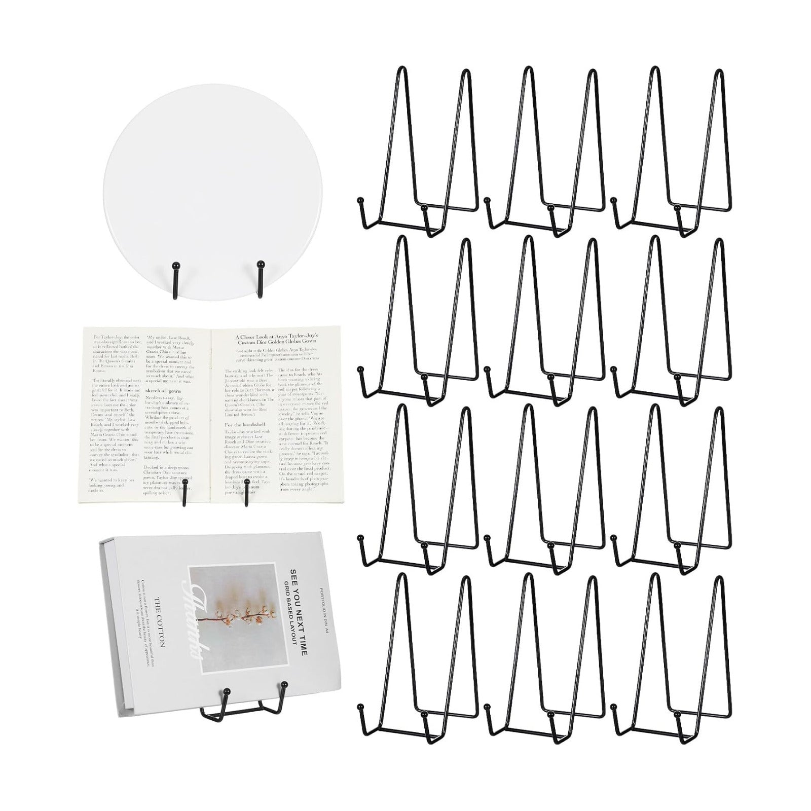 Metal Plate Display Stands / Black / 6 Inch / Set of 12