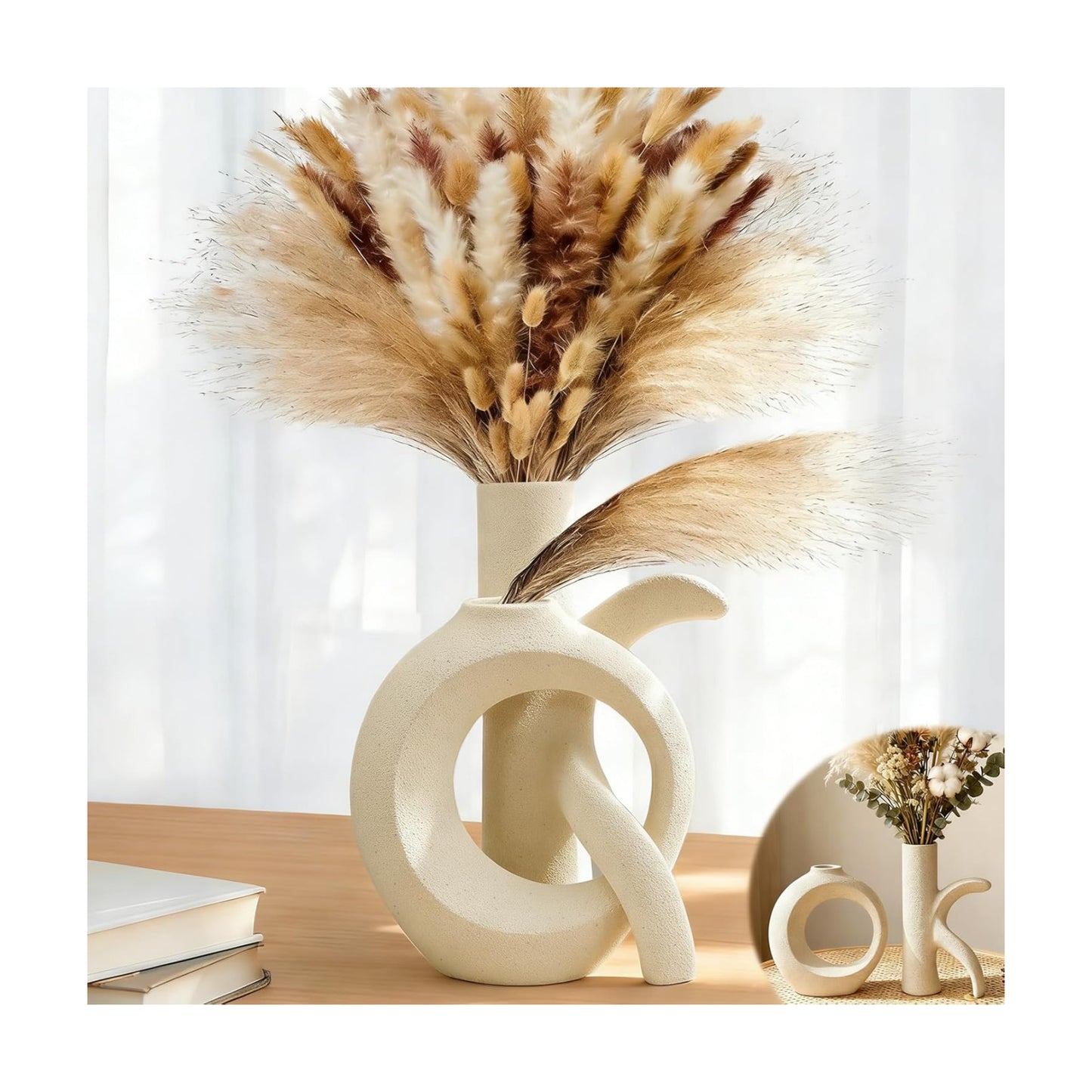 Assemble OK Ceramic Vase / Beige White / Set of 2