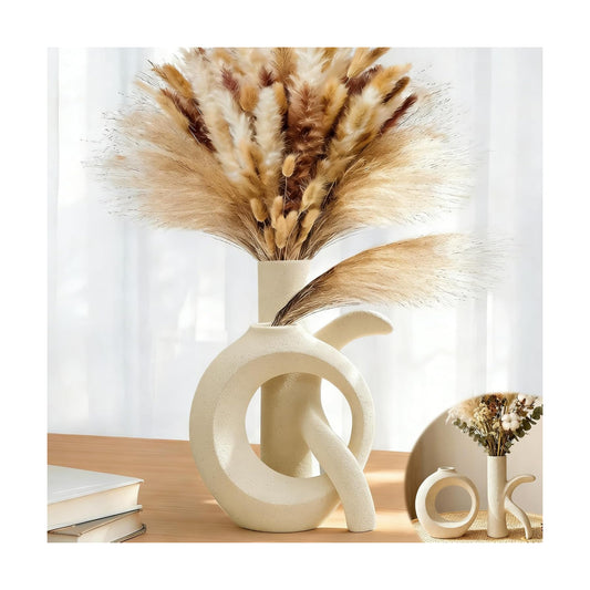Assemble OK Ceramic Vase / Beige White / Set of 2