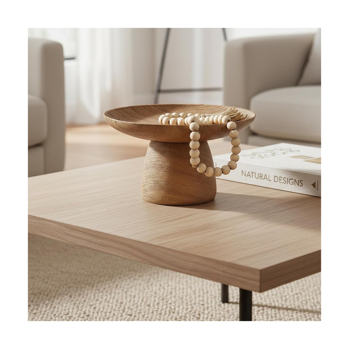 Faux Wood Decorative Bowl / Brown
