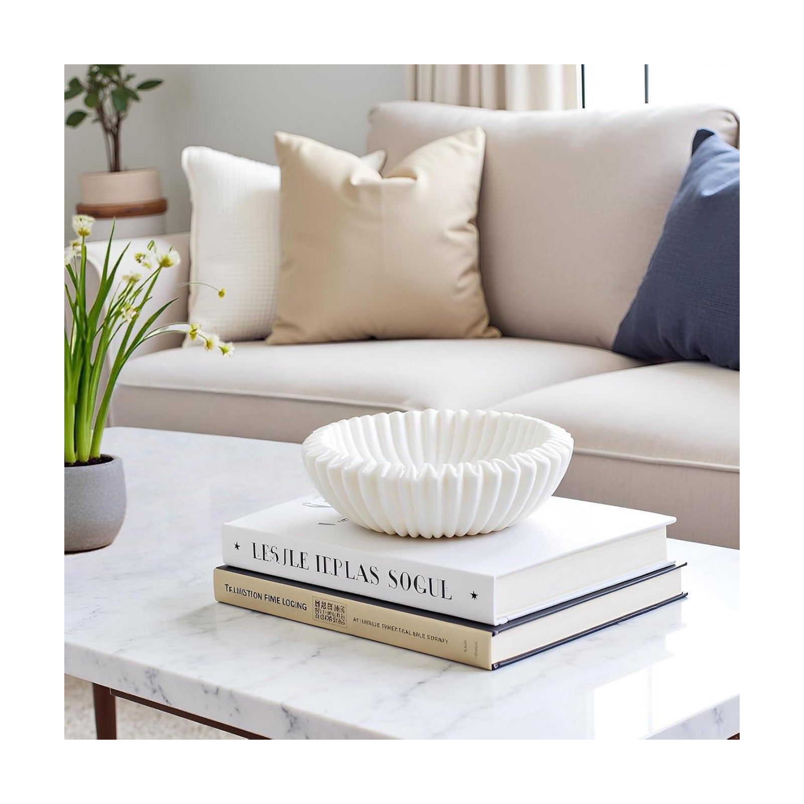 Decorative Bowl Modern Home Decor / White B