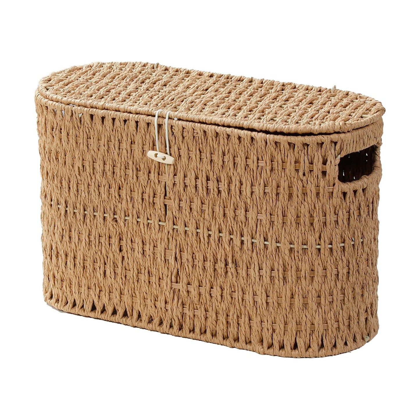 Paper Rope Wicker Basket / Natural / with Lid
