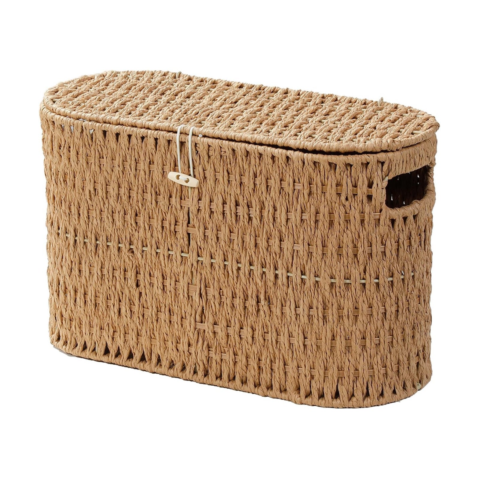 Paper Rope Wicker Basket / Natural / with Lid