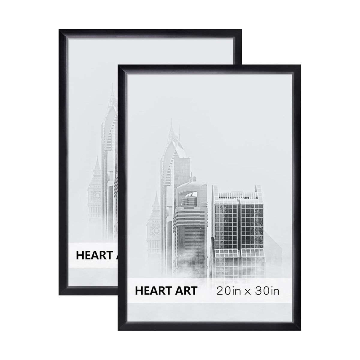 HEART ART 20x30 Poster Frames Without Mat Set of 2, Black | picture frames 20 x 30 Poster Frames