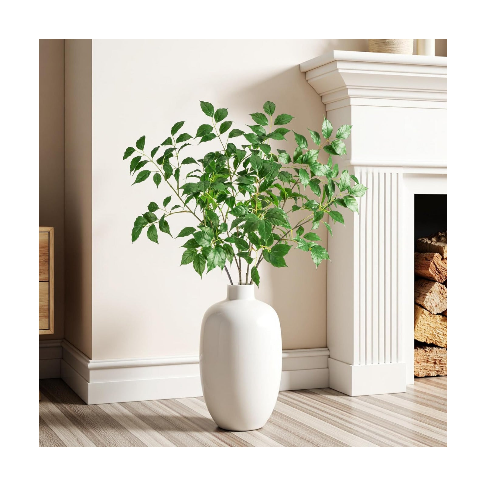 Fake Plants Faux Eucalyptus Stems Artificial Greenery Stems / Green-rsy4 / 31.5 Inch / Set of 4
