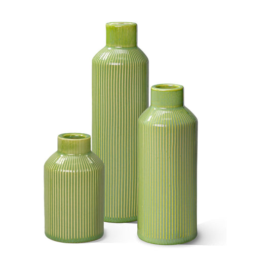 Ceramic Flower Vase / Mint Green / Set of 3