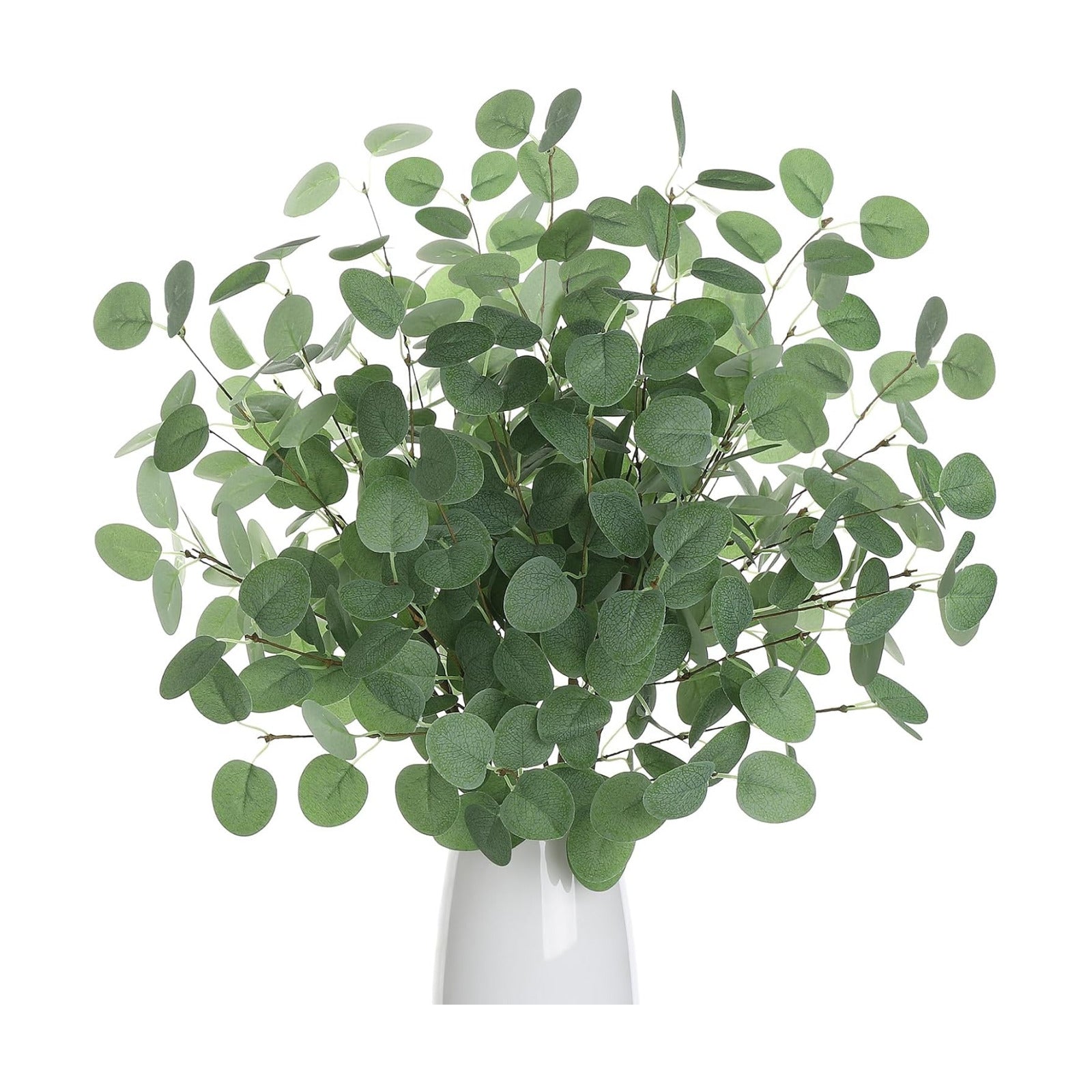 Eucalyptus Stems Greenery Stems Fake Leaves Artificial Silk Flowers Bouquet Faux / Green / Set of 6