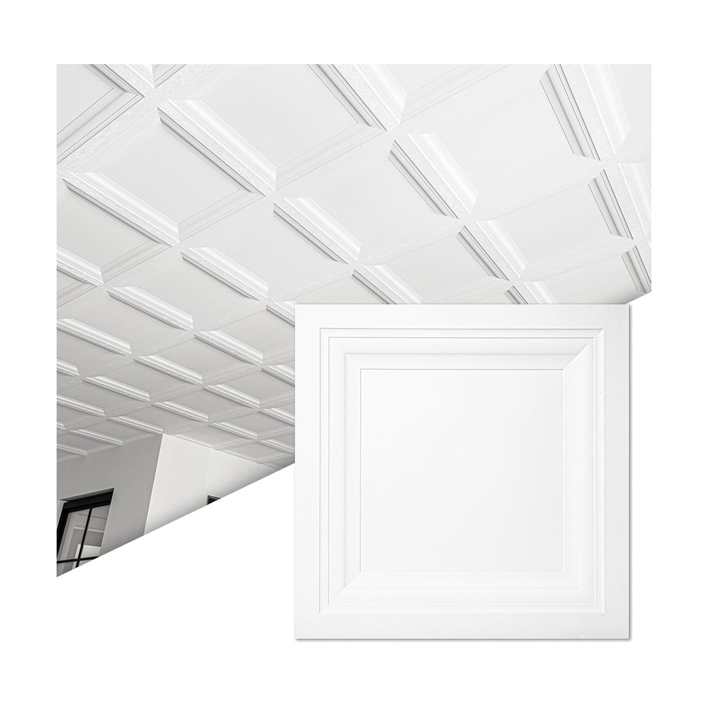 PVC Ceiling Panel in. / 24*24 / White / 24 x 24 / Set of 24