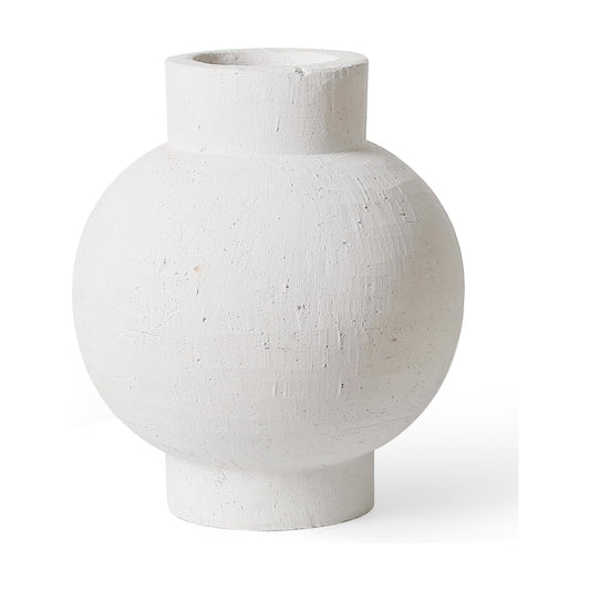 Tall White Ceramic Vase / Sandstone White-11.8 / 11.8 Inch