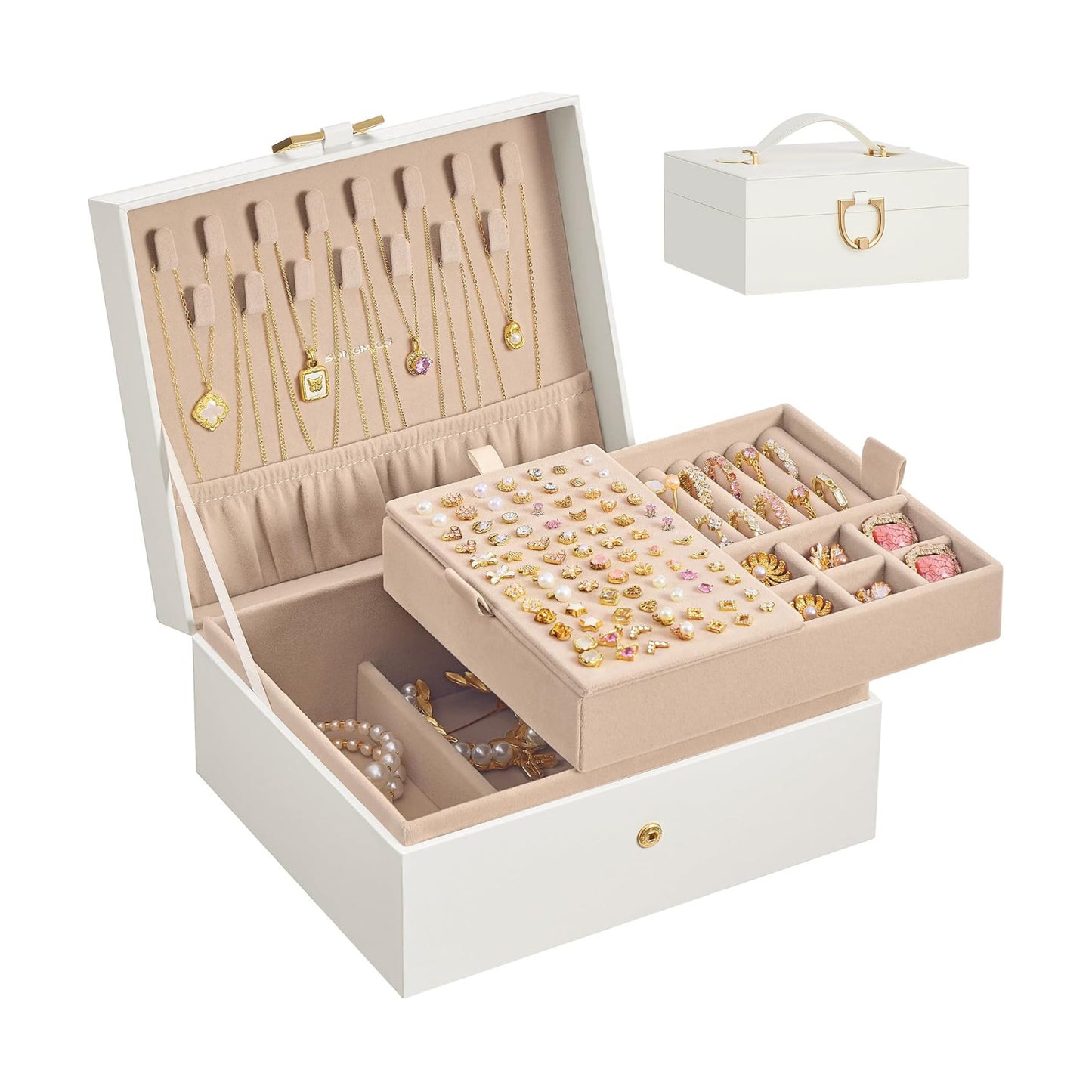 Removable Tray and Handle / Cream White