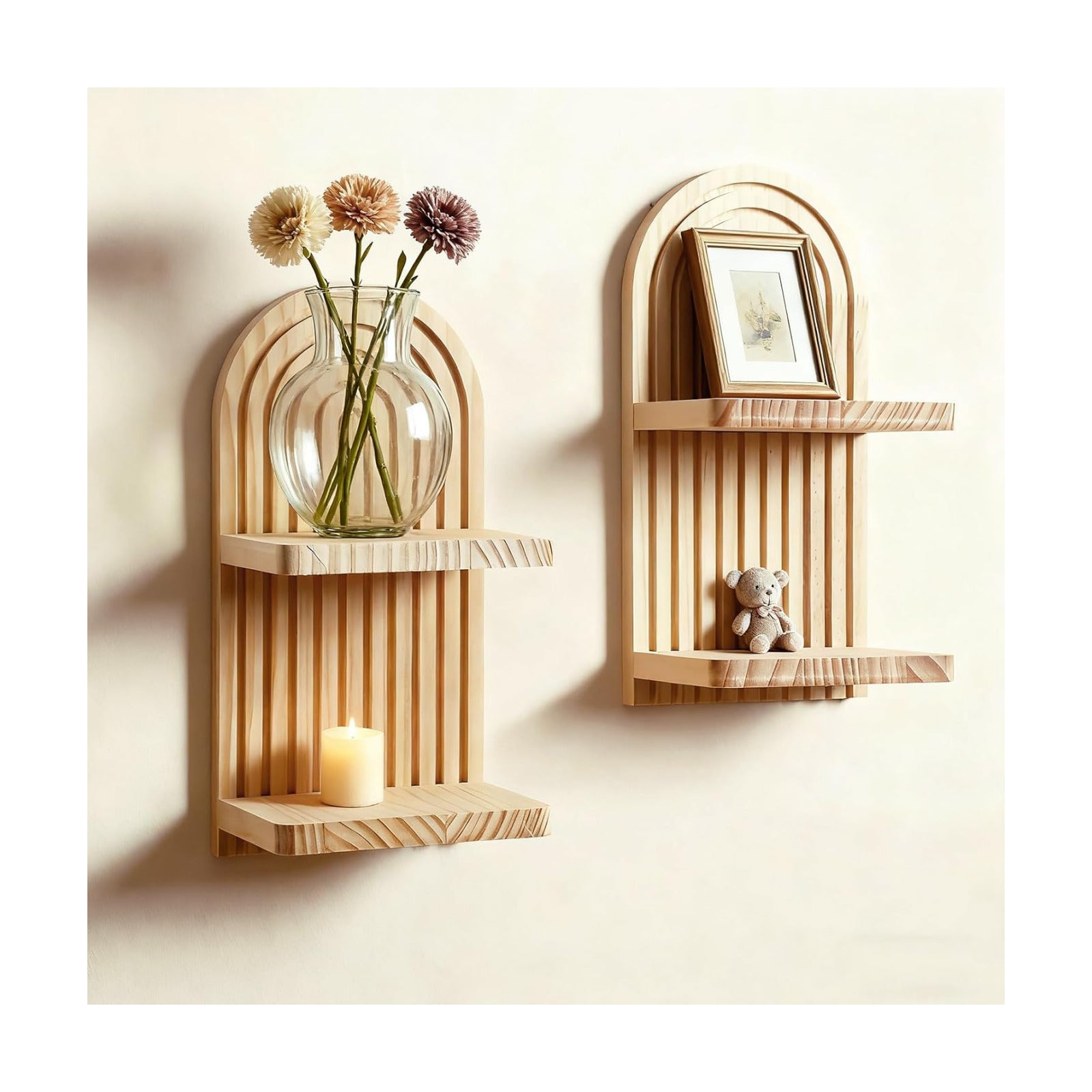 Floating Shelves / 2 Burlywood / Set of 2