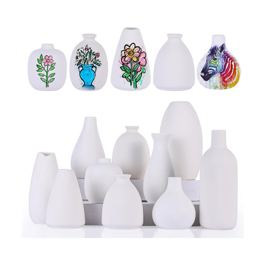 Clay Vase Bulk / White / Set of 10