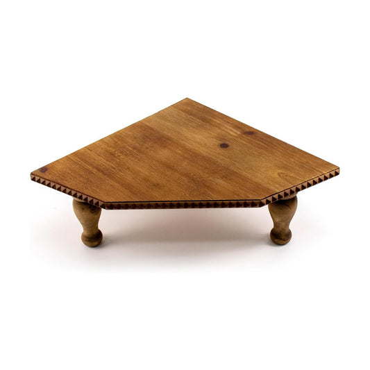 Wood Vintage Corner Pedestal Stand / Brown
