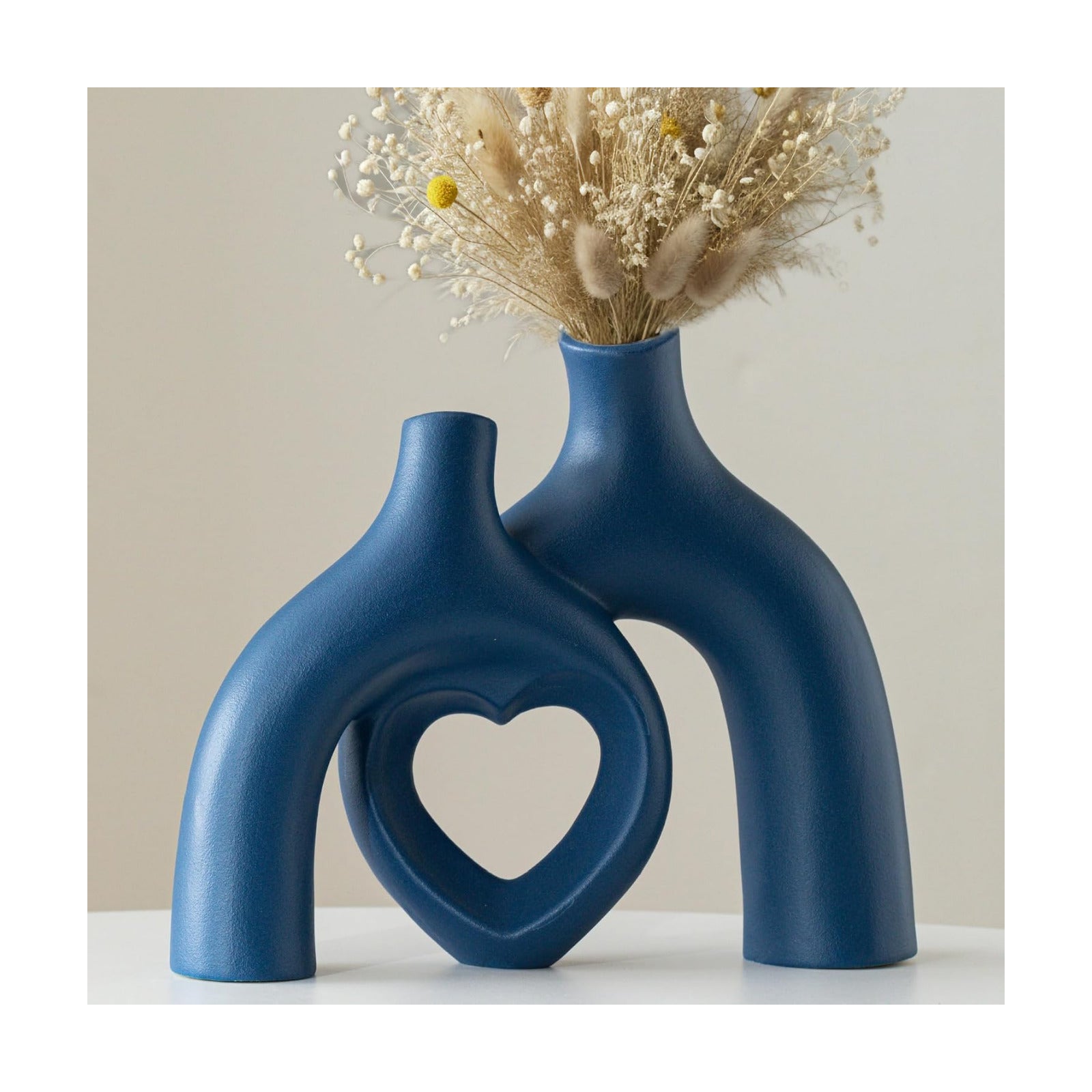 Snuggle Hollow Ceramic Decorative Vase / Navy Blue