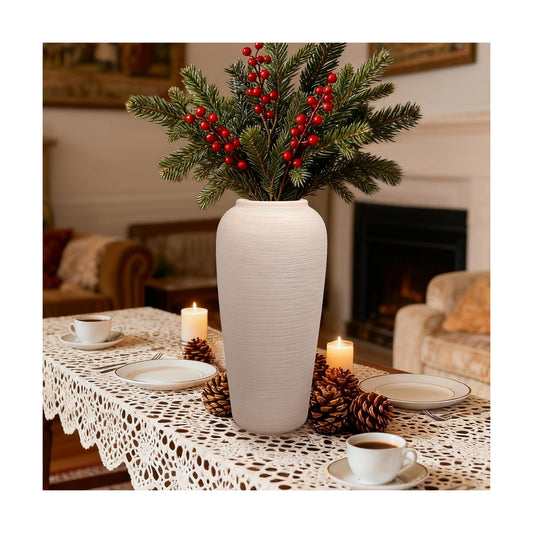 Cream Ceramic Vase / 12 Inch-tall-cream / 12 Inch