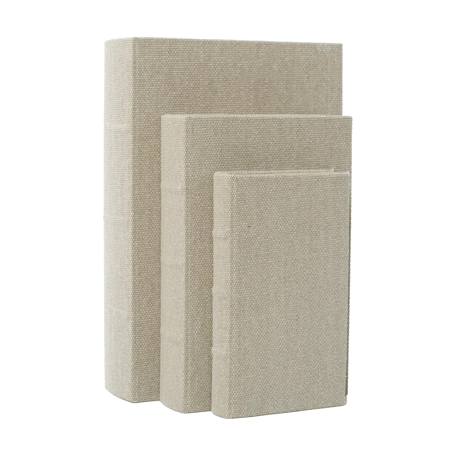 Modern Neutral Fabric Faux Books / Linen / S&M&L / Set of 3