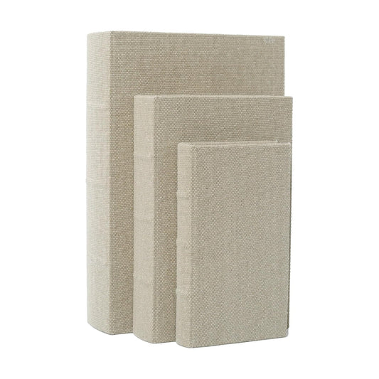 Modern Neutral Fabric Faux Books / Linen / S&M&L / Set of 3