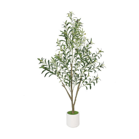 Planter / Faux Olive Tree Olive Trees Artificial Indoor / White / 5 ft