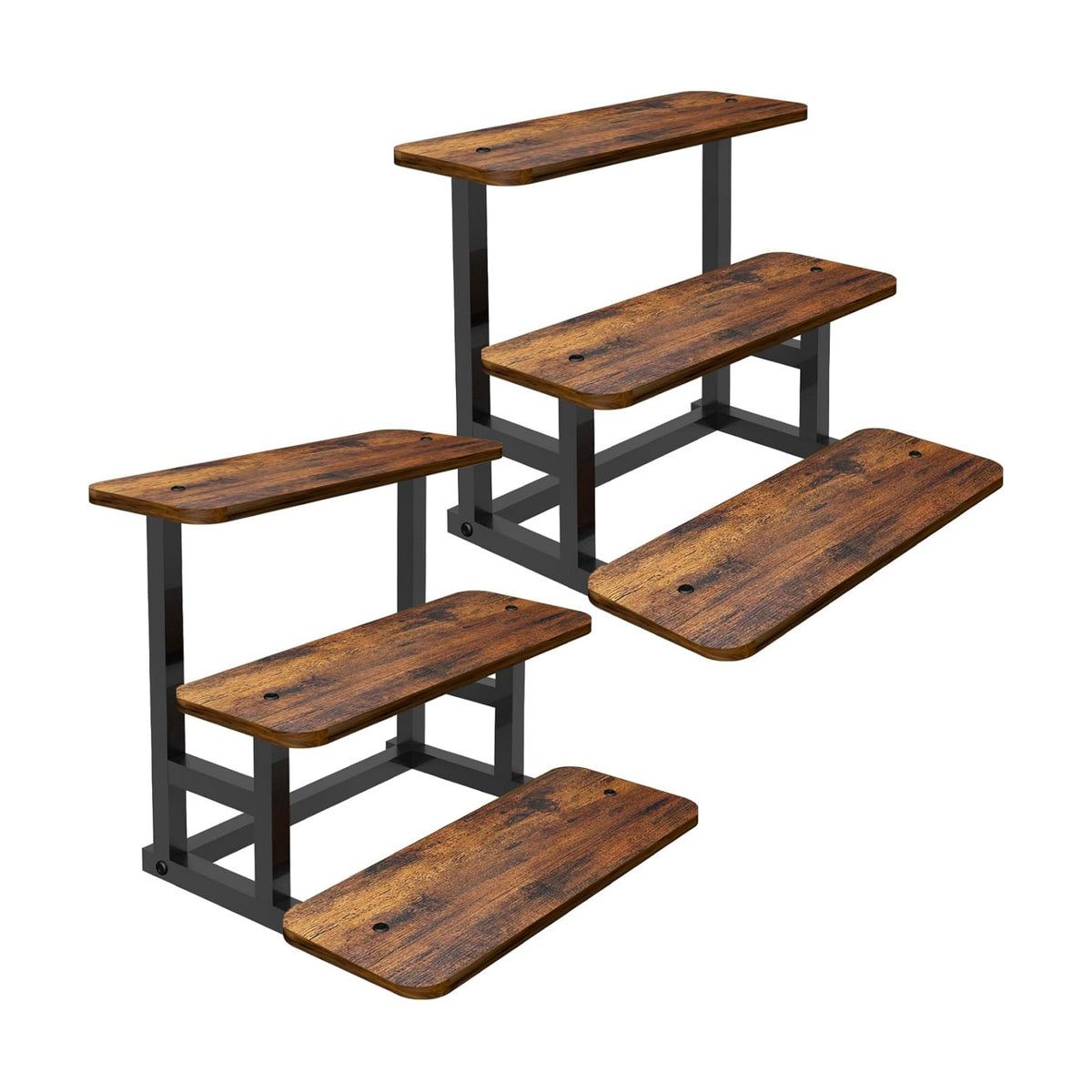 Lilybud--lily 3 Tier Cupcake Stand, Wooden Risers Display Stands Stepped Dessert Table Display Set with Metal Frame