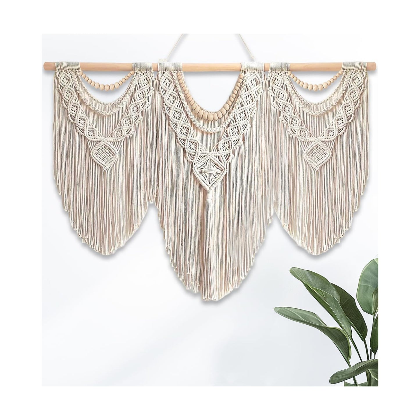 Large Macrame Wall Hanging Handmade Boho Tapestry / 43 x 32