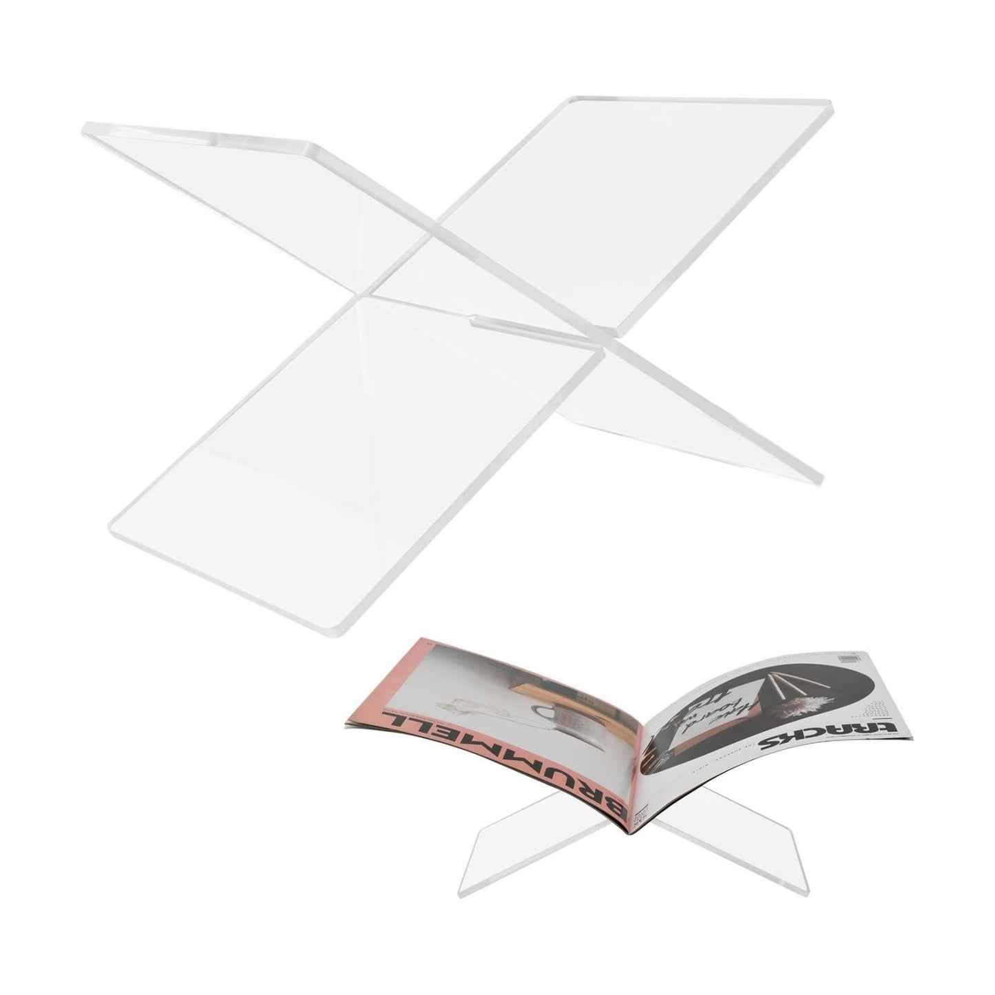 Acrylic Book Holder Coffee Table Book Stand / Transparent