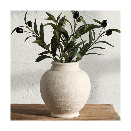 Ceramic Rustic Farmhouse Vase / 6.1" - W