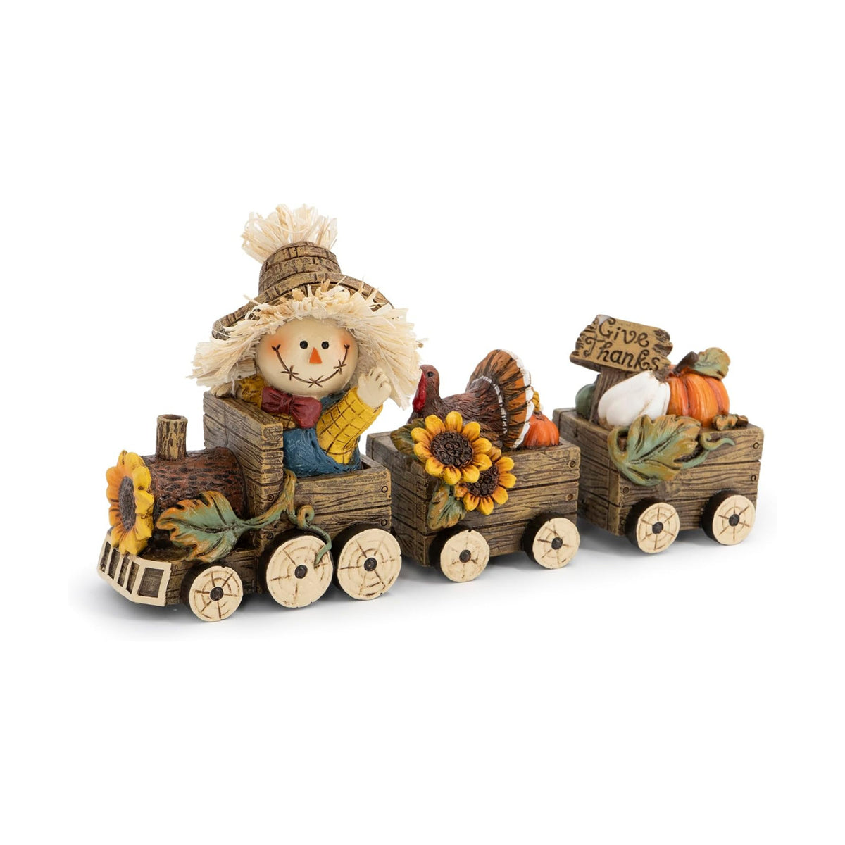 Hodao Fall Harvest Scarecrow Train Decoration, Thanksgiving Centerpiece