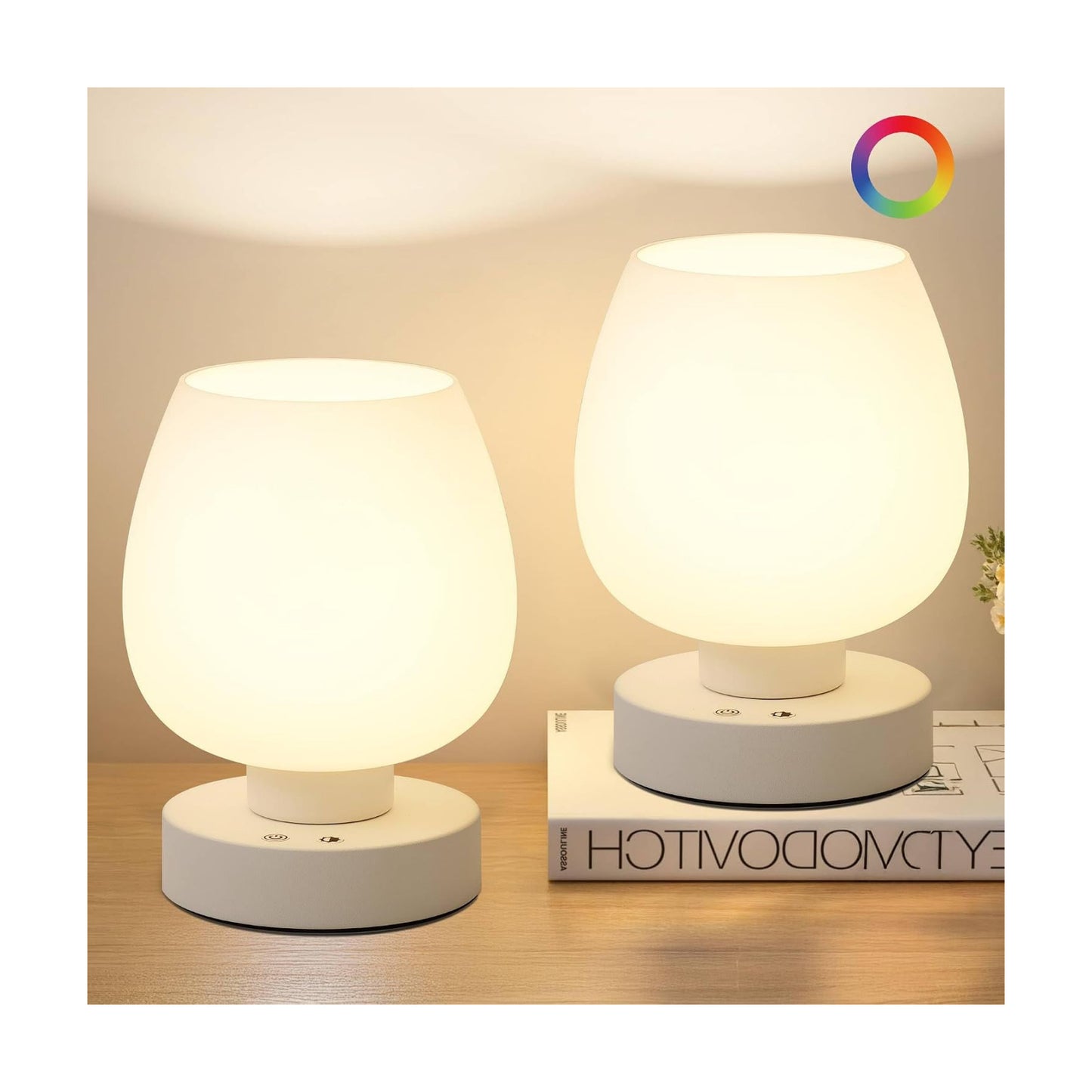 Rechargeable Battery Operated Desk Lamps / White / Set of 2