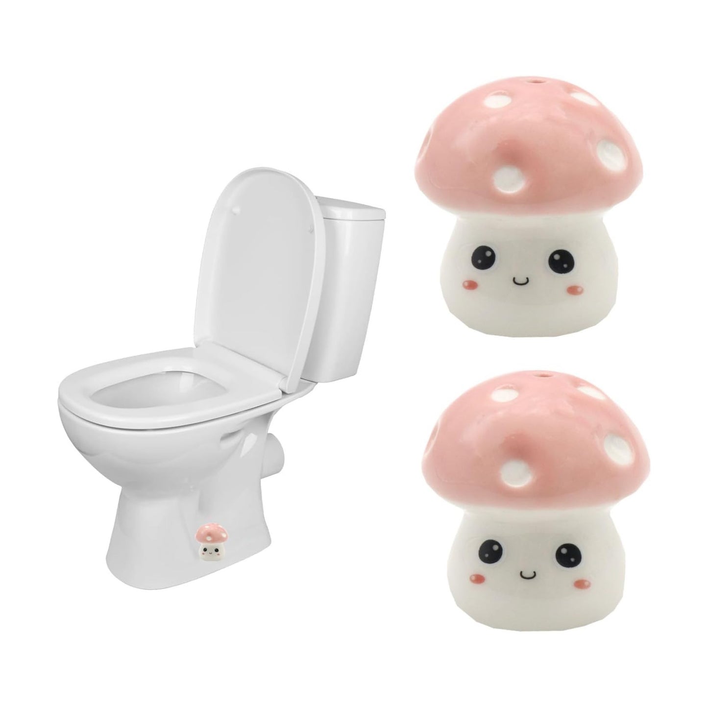 Toilet Bolt Cover for Bottom / Mushroom-pink / Set of 2