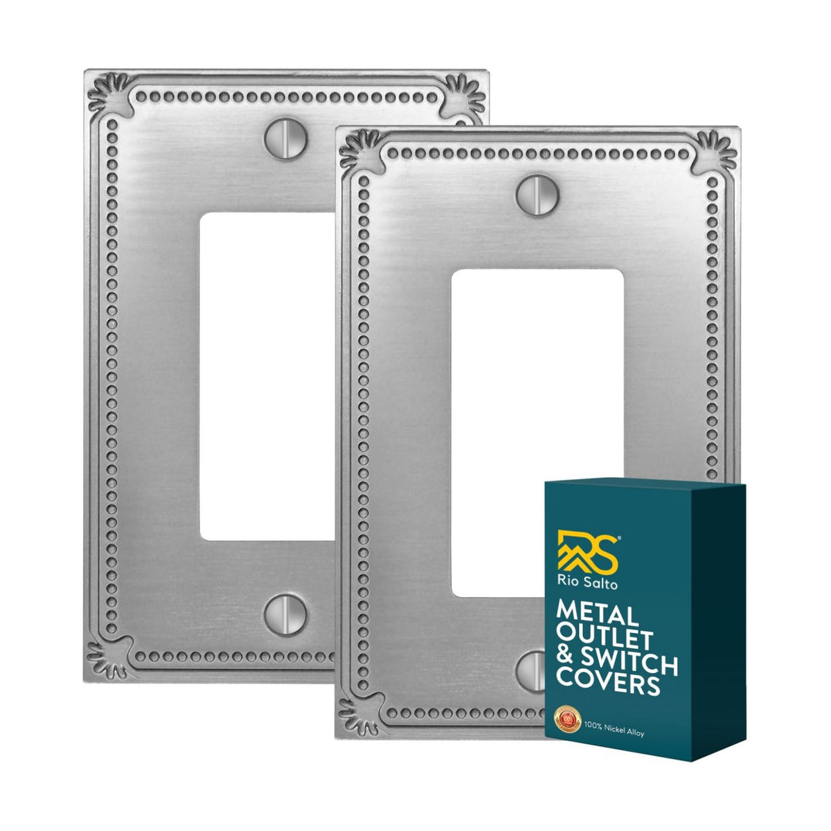 Rio Salto Rocker Light Switch Cover Plate 2 Pack Brushed Nickel Decorator Paddle GFCI Switch Plate 1 Gang Silver Metal